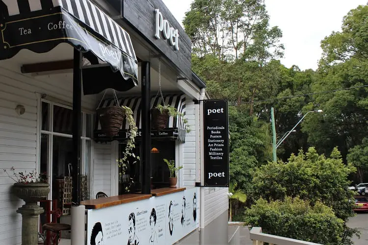 Poet Café in Bangalow - an ideal day trip from Byron Bay.