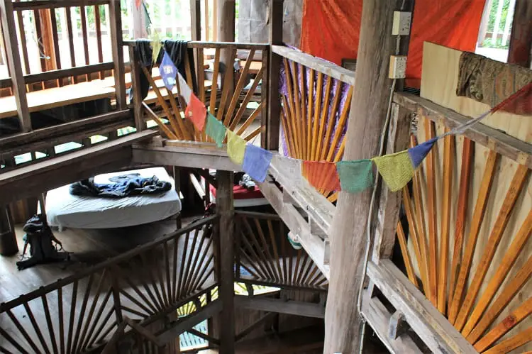 Sleeping area at the Rainbow Temple, Byron Bay.