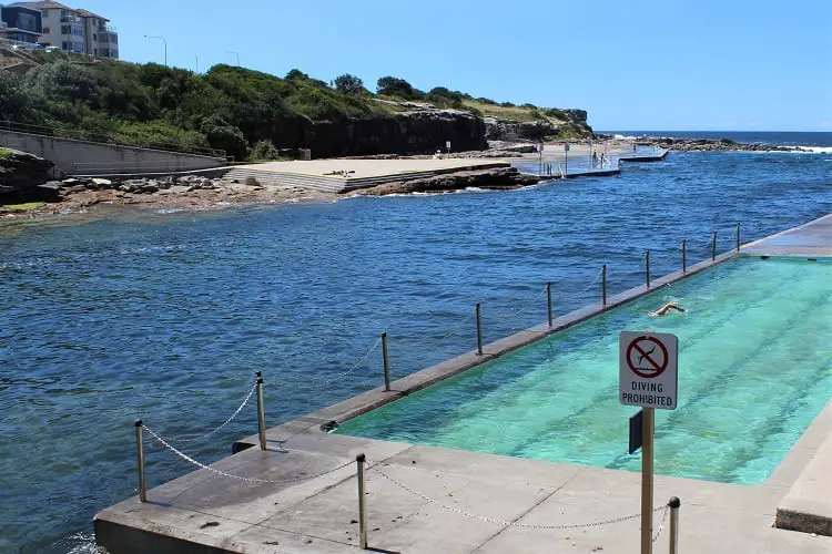 Swimming pool at Clovelly Beach on the Coogee to Bondi walk in Sydney.