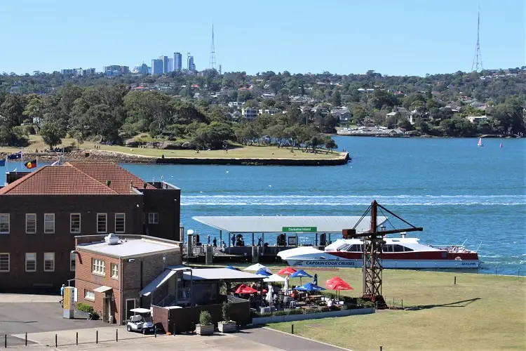 A Sydney ferry pulling in at Cockatoo Island from Circular Quay.