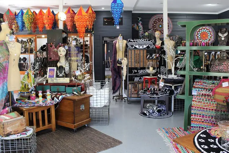 Arty, bohemian homeware at Roxy's Boutique in Gladstone NSW, Australia.