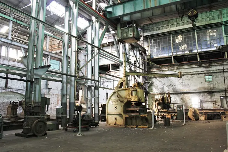 Inside the industrial workshops from when Cockatoo Island was a shipyard.