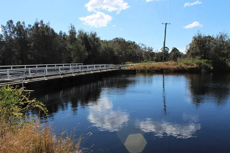 Bridge over the Belmore River to Loftus Road in North Coast NSW.