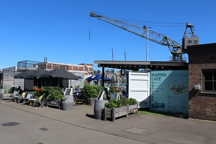 Marina Cafe and Bar on Cockatoo Island in Sydney.