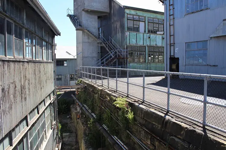 Abandoned buildings in the ship design precinct at Cockatoo Island.