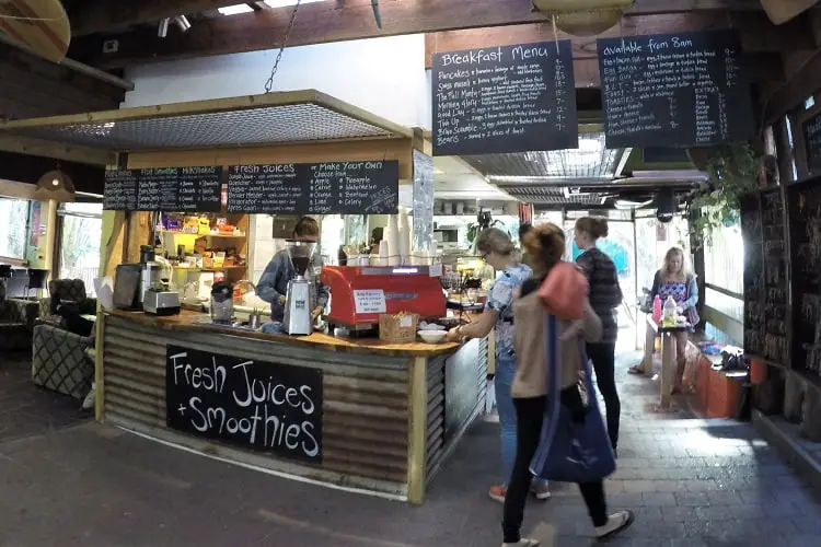 Healthy cafe at the Arts Factory Lodge in Byron Bay, Australia.