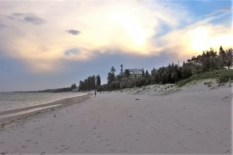 Sunset at Kyeemagh Beach near Sydney airport.