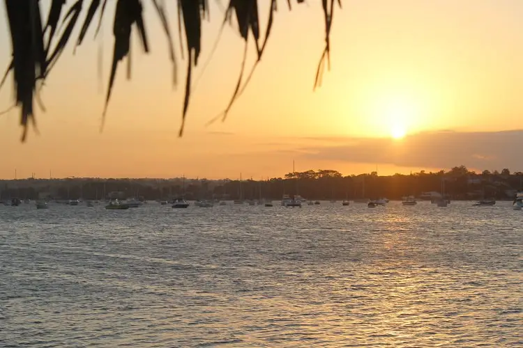 Gorgeous sunset at Sans Souci in Sydney, Australia.