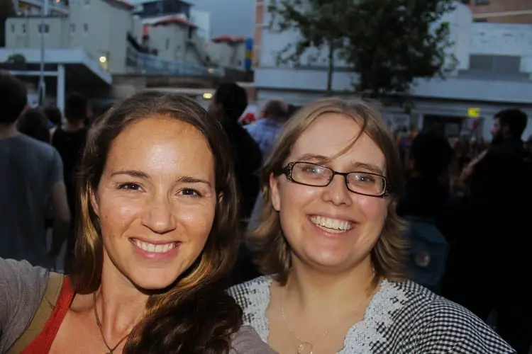 Blogger Lisa Bull and friend at Mardi Gras Sydney