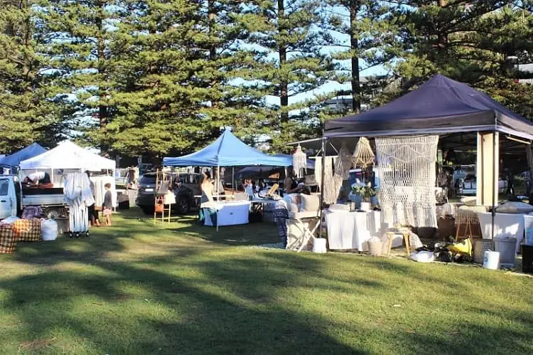 Stalls at Palm Beach Market in Sydney, NSW.