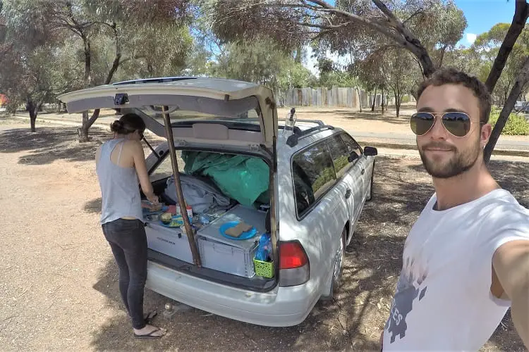 Two European backpackers on a road trip after house sitting in Adelaide, Australia.