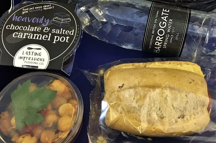 Inflight meal on a British Airways flight during the pandemic: all pre-packaged to avoid crew touching the food.