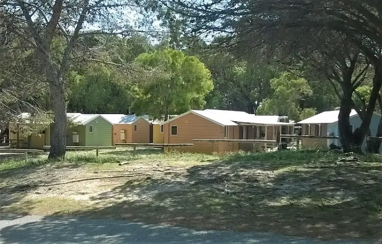 Holiday accommodation on Rottnest Island (wooden cabins).