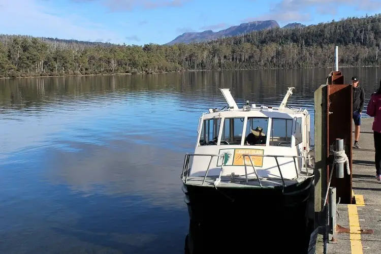 The ferry from Lake St Clair in Tasmania.