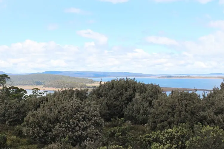 The Great Lake in Tasmania, viewed from a lookout point.