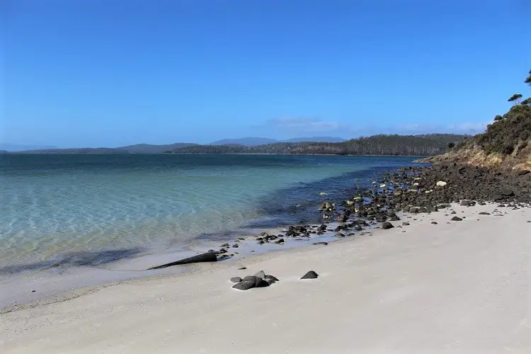 Gorgeous clear water at Jetty Beach on Bruny Island, Tasmania.