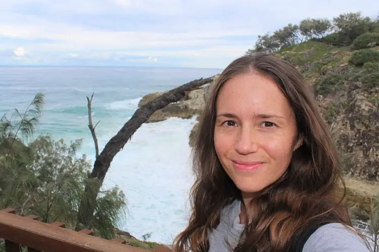 Dreaming of Down Under blog founder, Lisa Bull, enjoying North Gorge walk on North Stradbroke Island, Queensland, Australia.