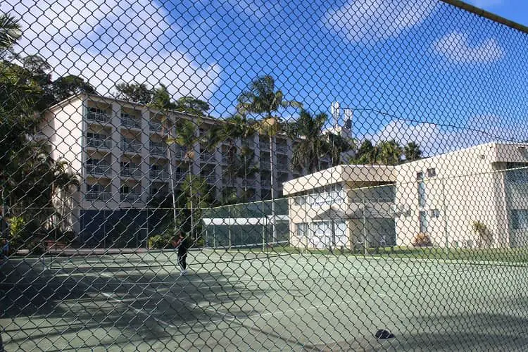Tennis courts, one of many things to do on Moreton Island, Queensland.