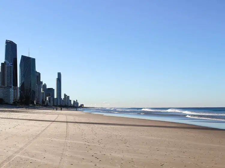 Skyscrapers by the beach in the Gold Coast.