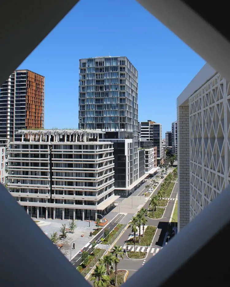 One of the modern Australian house styles: high-rise apartments in Waterloo.