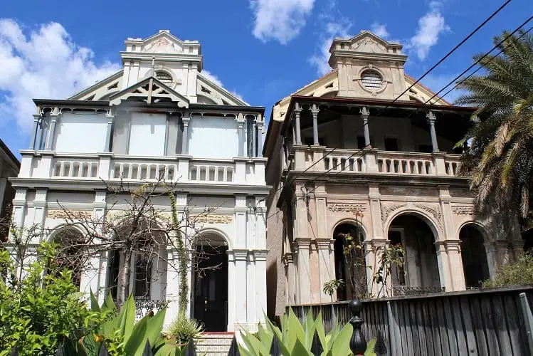 Grand and imposing two-storey Victorian homes in Summer Hill Sydney. One of the most unique Australian house styles.