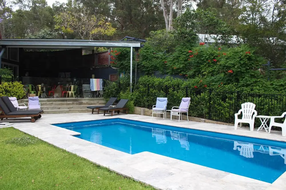 Swimming pool at Palmyra B&B near Forster.