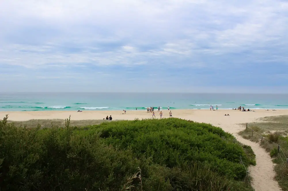 Blueys Beach on a cloudy day.