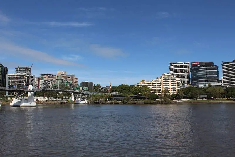 High-rise buildings across the river in Brisbane.