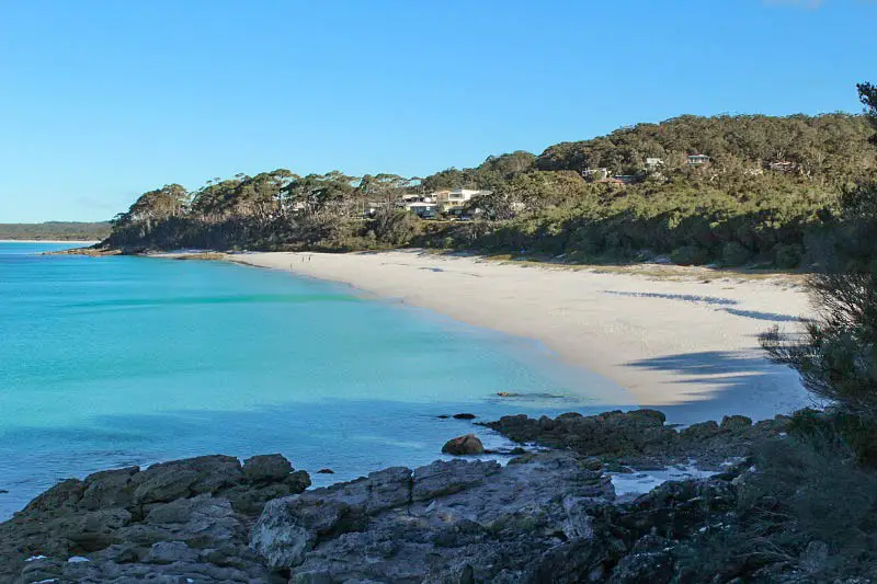 A beautiful beach on a sunny day in Jervis Bay, NSW.