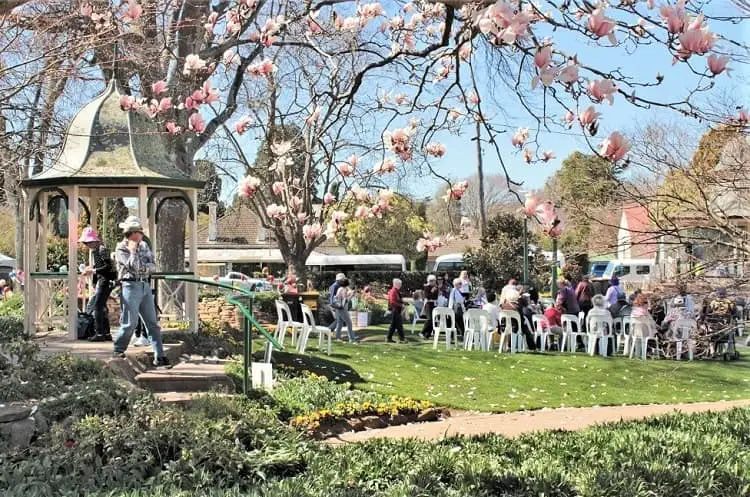 Visitors at Tulip Time Festival in Bowral, Australia.