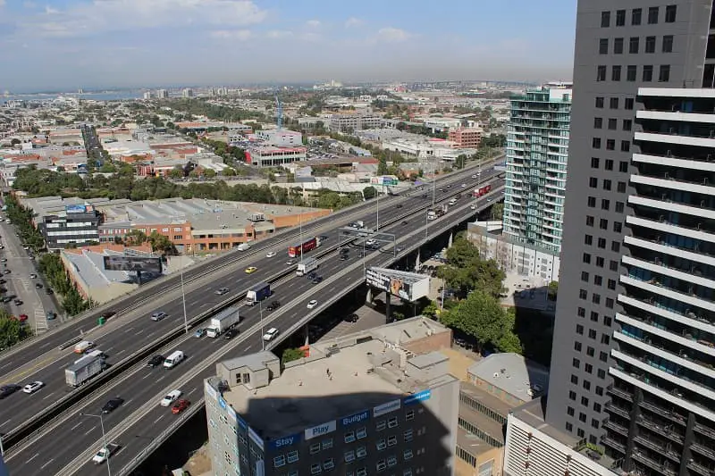 Motorway through Melbourne.