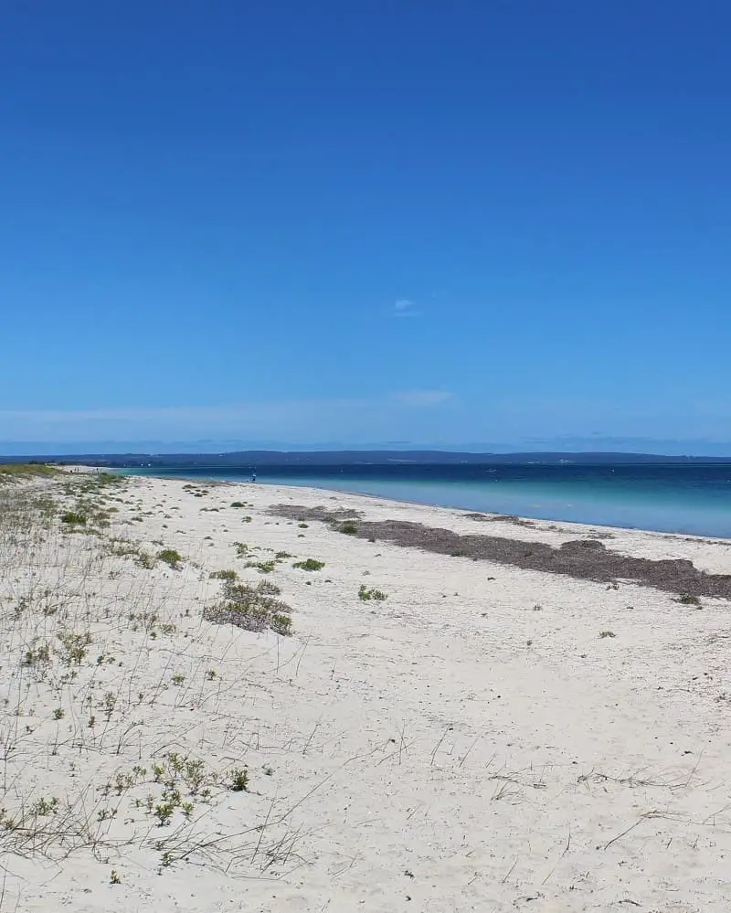 Beautiful Busselton Beach in Western Australia on a clear day. This is a top travel destination from Perth.