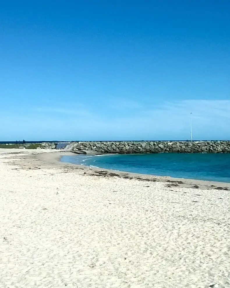 Popular Cottesloe Beach in Perth in winter.