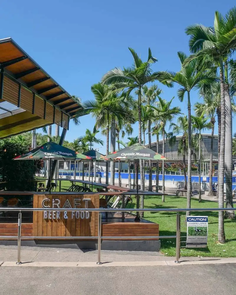 Craft Beer & Food outdoor dining at Darwin's waterfront precinct.