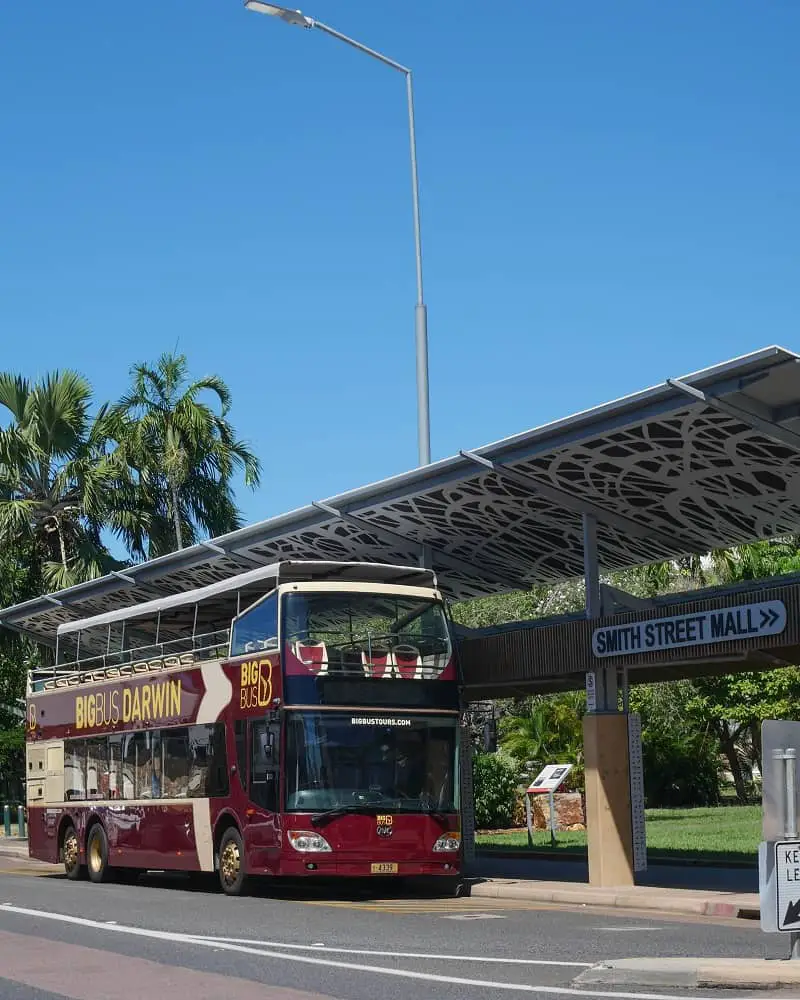 Hop on hop off bus in Darwin.