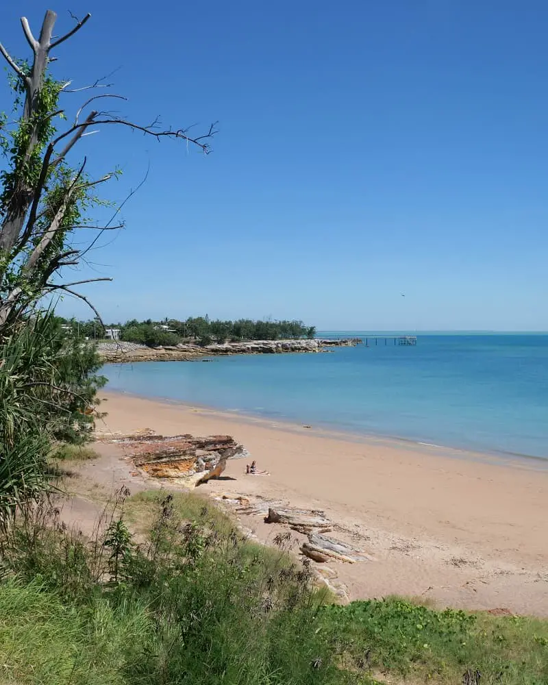 Nightcliff Beach, Northern Territory, on a sunny day.