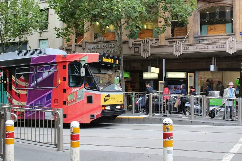 A tram in Melbourne CBD.