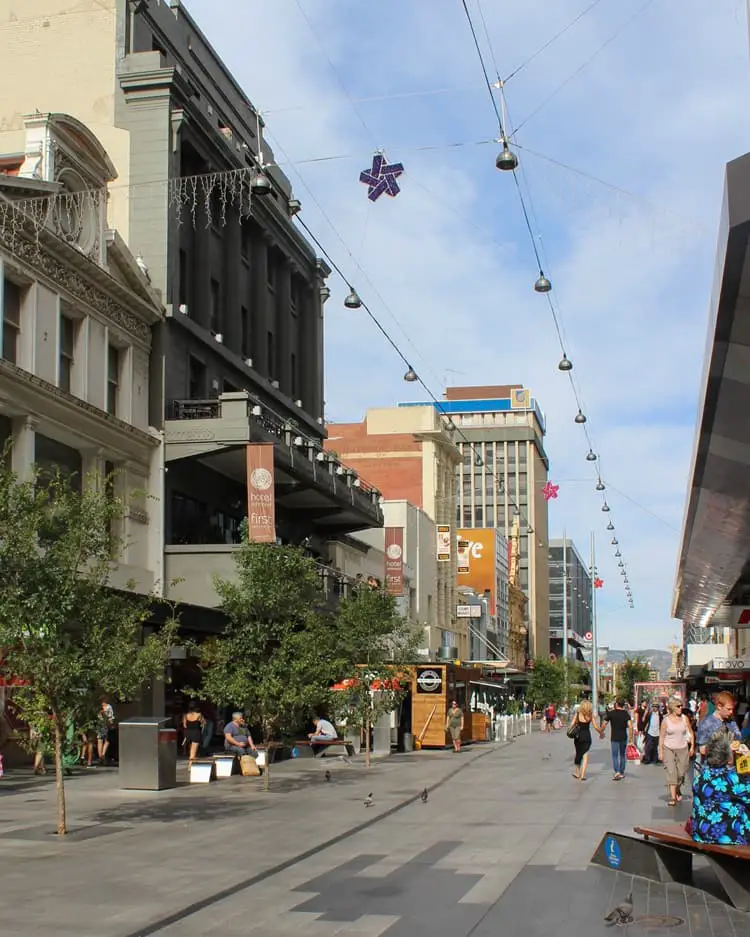 Shoppers in Adelaide CBD.